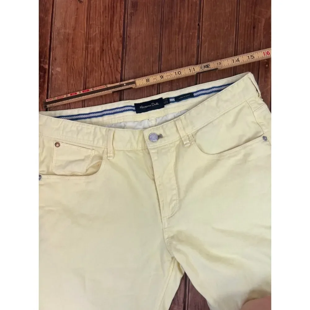 Women’s Massimo Dutti Pants bold Yellow Cotton straight leg